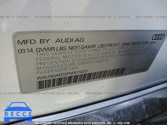 2015 AUDI A8 L QUATTRO WAU3GAFD2FN001023 зображення 8