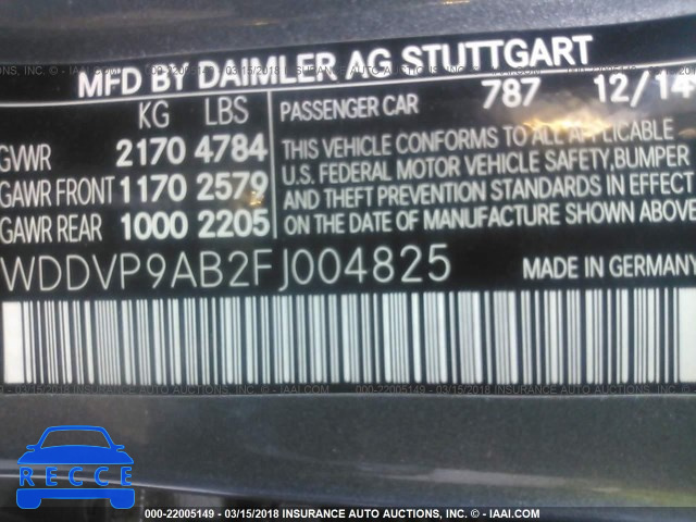 2015 MERCEDES-BENZ B ELECTRIC WDDVP9AB2FJ004825 Bild 8