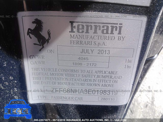 2014 FERRARI 458 SPIDER ZFF68NHA3E0198319 image 8