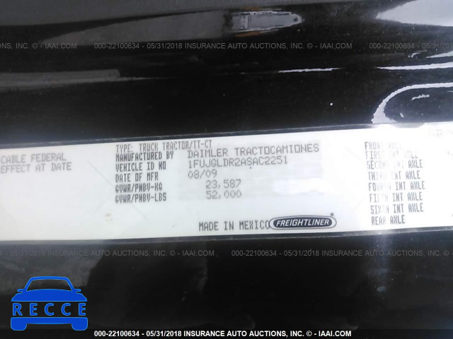 2010 FREIGHTLINER CASCADIA 125 1FUJGLDR2ASAC2251 image 9
