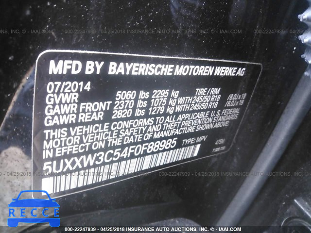 2015 BMW X4 XDRIVE28I 5UXXW3C54F0F88985 image 8