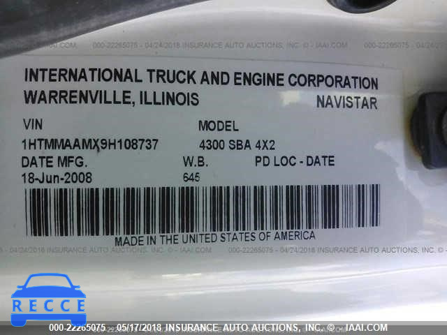 2009 INTERNATIONAL 4300 4300 1HTMMAAMX9H108737 Bild 9