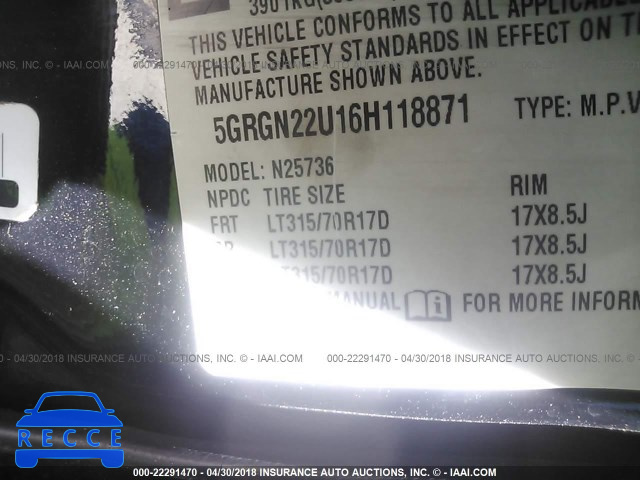 2006 HUMMER H2 SUT 5GRGN22U16H118871 image 8