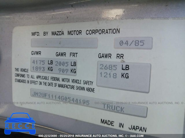 1986 MAZDA B2000 JM2UF1114G0544195 image 8