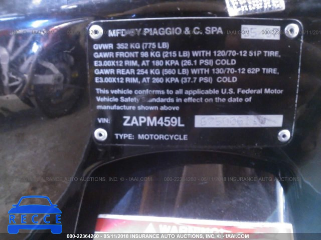 2007 VESPA GTS 250 ZAPM459L875006110 зображення 9