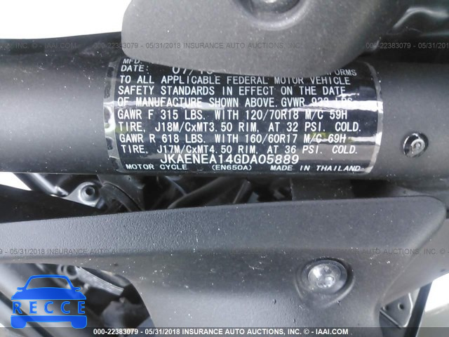 2016 KAWASAKI EN650 A JKAENEA14GDA05889 зображення 9