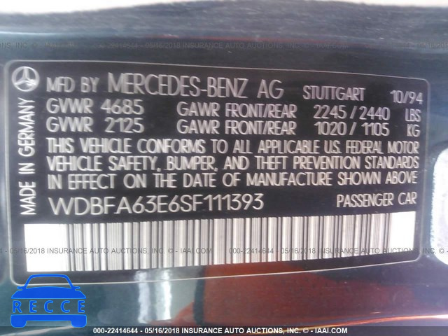 1995 MERCEDES-BENZ SL 320 WDBFA63E6SF111393 image 8