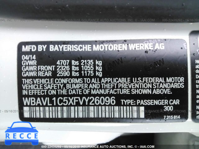 2015 BMW X1 XDRIVE28I WBAVL1C5XFVY26096 Bild 8