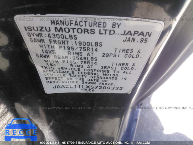 1995 ISUZU CONVENTIONAL SHORT BED JAACL11LXS7209332 image 8