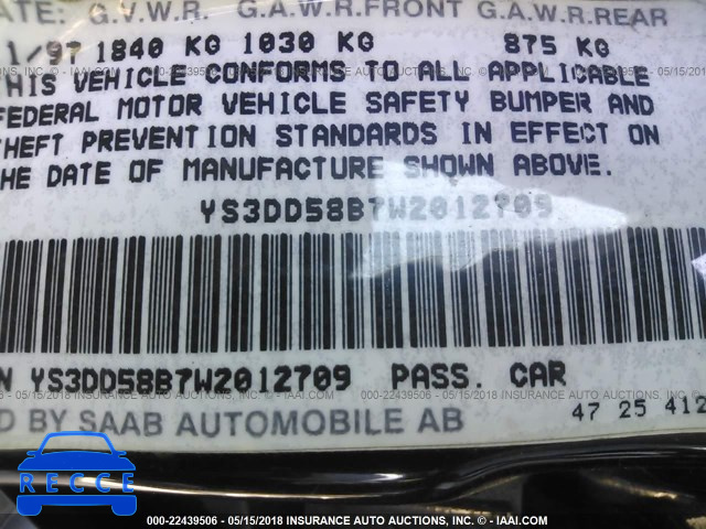 1998 SAAB 900 S YS3DD58B7W2012709 image 8