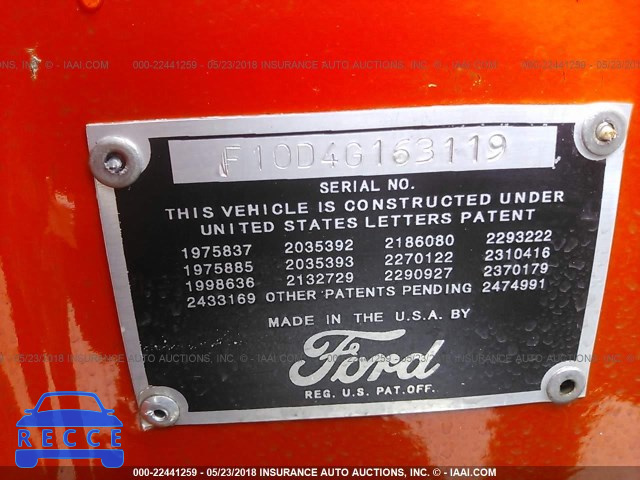 1954 FORD F100 F10D4G163119 image 8