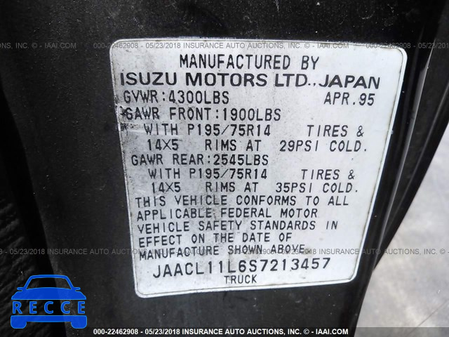 1995 ISUZU CONVENTIONAL SHORT BED JAACL11L6S7213457 image 8