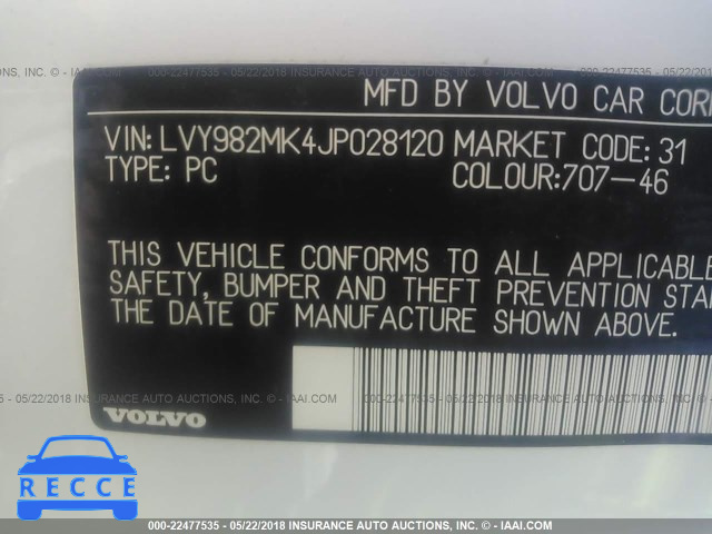 2018 VOLVO S90 T5/MOMENTUM LVY982MK4JP028120 image 8