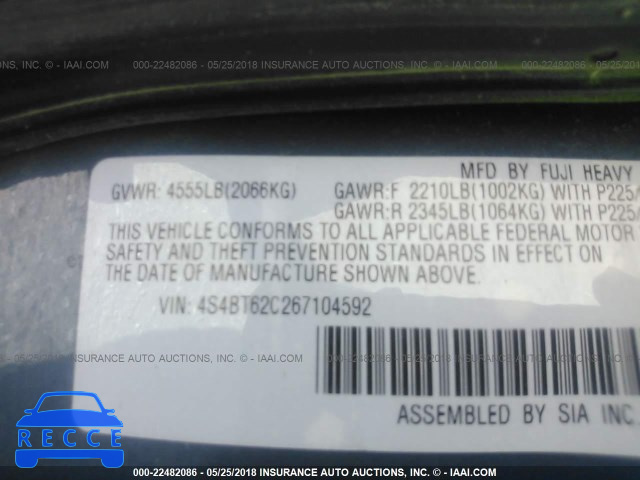 2006 SUBARU BAJA SPORT 4S4BT62C267104592 image 8