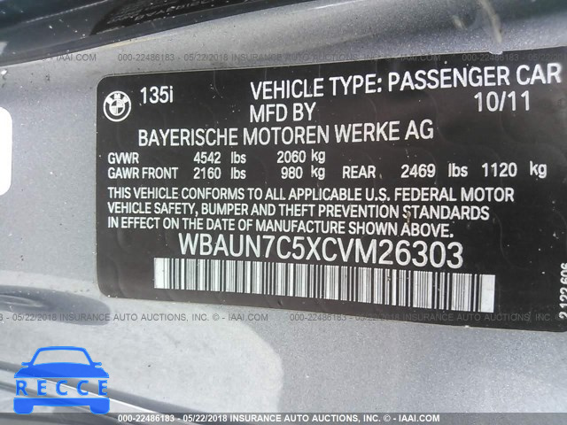 2012 BMW 135 I WBAUN7C5XCVM26303 Bild 8
