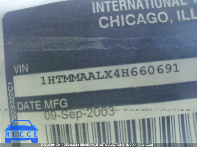 2004 INTERNATIONAL 4000 4300 1HTMMAALX4H660691 зображення 9