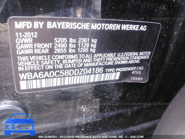 2013 BMW 640 I WBA6A0C58DDZ04186 Bild 8