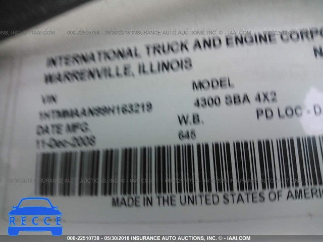 2011 INTERNATIONAL 4300 4300 1HTMMAAL0BH317322 зображення 9