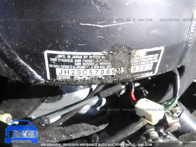 2006 HONDA CBR1000 RR JH2SC57066M209383 image 9