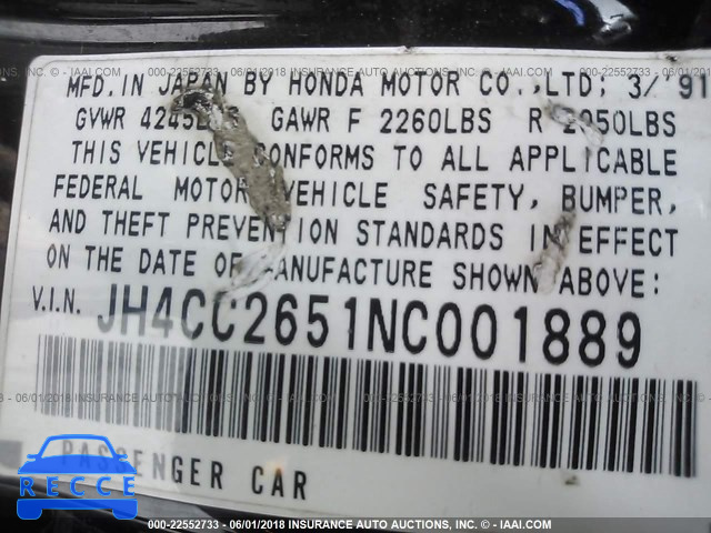 1992 ACURA VIGOR GS JH4CC2651NC001889 image 8