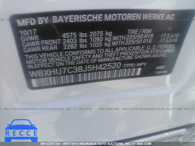 2018 BMW X1 SDRIVE28I WBXHU7C38J5H42520 зображення 8
