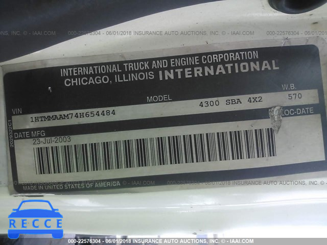 2004 INTERNATIONAL 4000 4300 1HTMMAAM74H654484 зображення 9