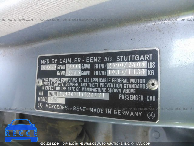 1987 MERCEDES-BENZ 560 SEL WDBCA39D7HA329171 image 8