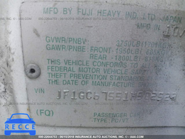 2001 SUBARU IMPREZA RS JF1GC67551H502523 image 8