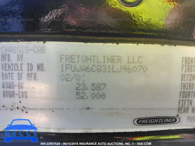 2001 FREIGHTLINER COLUMBIA 1FUJA6CG31LJ96070 image 9