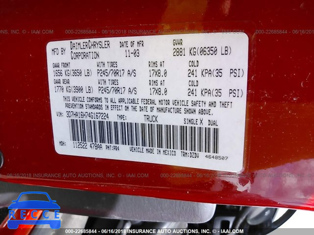 2004 DODGE RAM SRT10 3D7HA16H74G167224 image 8