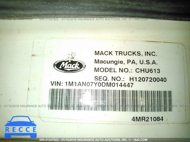 2013 MACK CHU613 CHU600 1M1AN07Y0DM014447 зображення 9