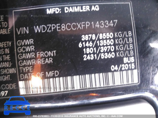 2015 MERCEDES BENZ 2500 SPRINTER WDZPE8CCXFP143347 image 7