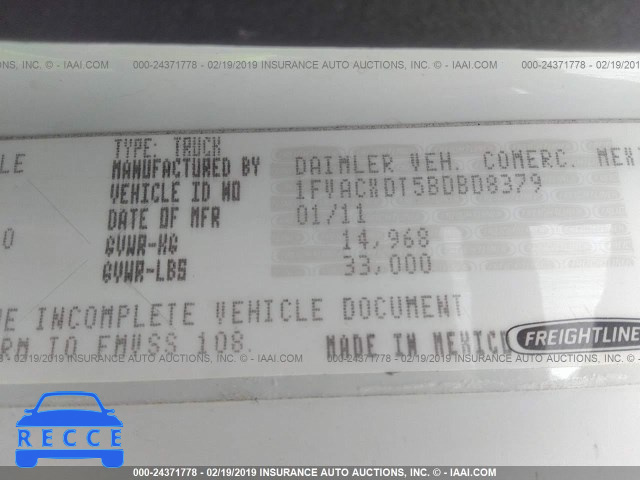 2011 FREIGHTLINER M2 106 MEDIUM DUTY 1FVACXDT5BDBD8379 image 7