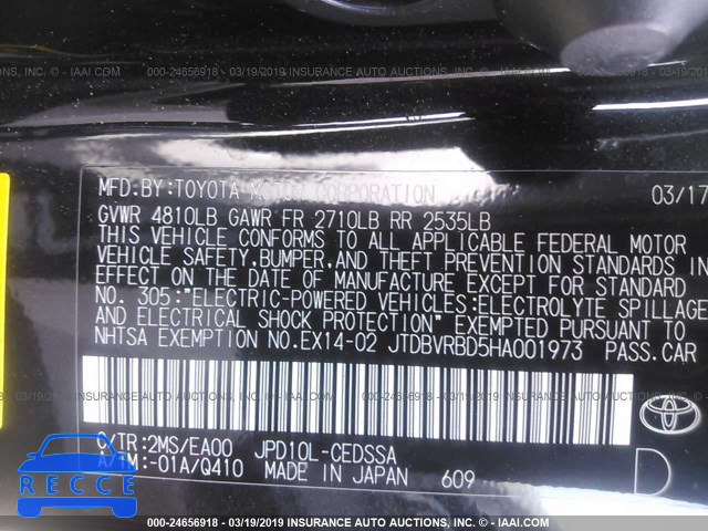 2017 TOYOTA MIRAI JTDBVRBD5HA001973 Bild 8