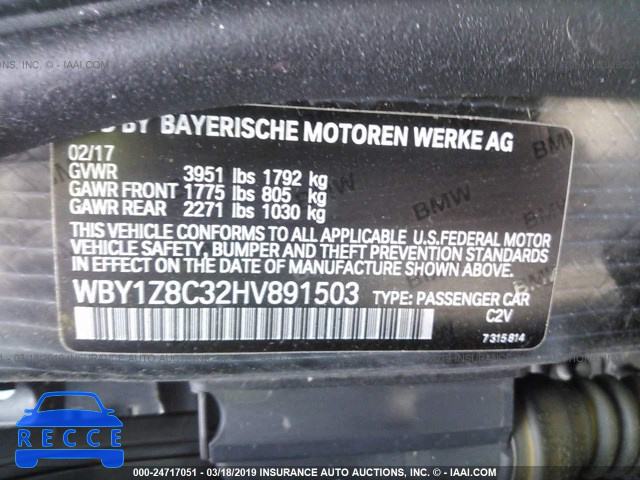2017 BMW I3 REX WBY1Z8C32HV891503 image 8