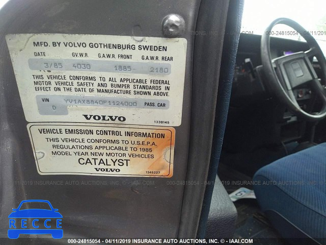 1985 VOLVO 244 DL/GL YV1AX8840F1124000 image 8