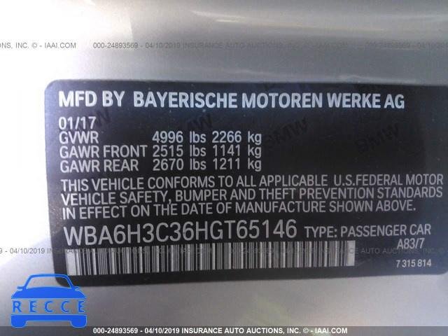 2017 BMW 640 XI WBA6H3C36HGT65146 image 8