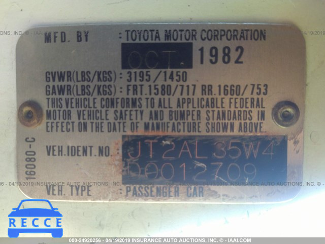 1983 TOYOTA TERCEL SR5 JT2AL35W4D0012709 Bild 8
