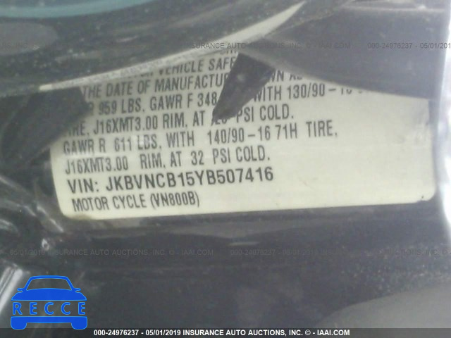 2000 KAWASAKI VN800 B JKBVNCB15YB507416 зображення 9