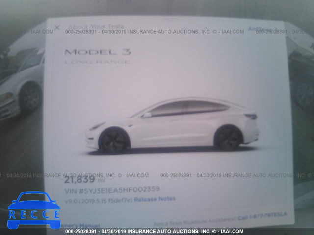 2017 TESLA MODEL 3 5YJ3E1EA5HF002359 зображення 6