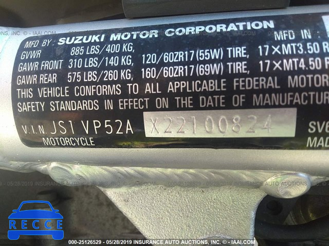 2002 SUZUKI SV650 S JS1VP52AX22100824 Bild 9