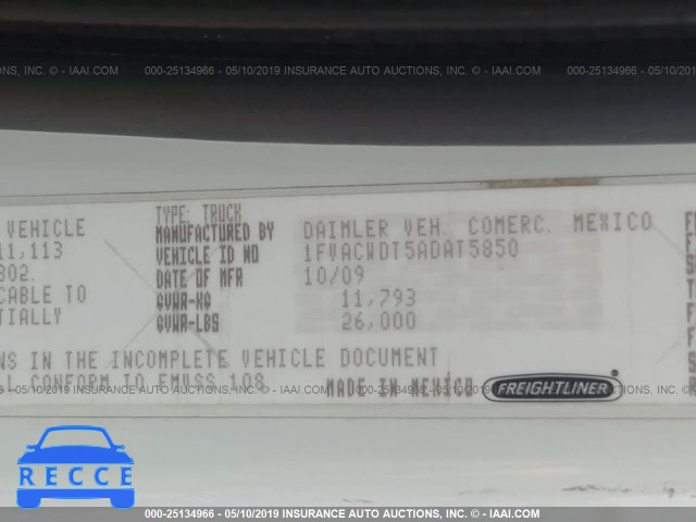 2010 FREIGHTLINER M2 106 MEDIUM DUTY 1FVACWDT5ADAT5850 image 8