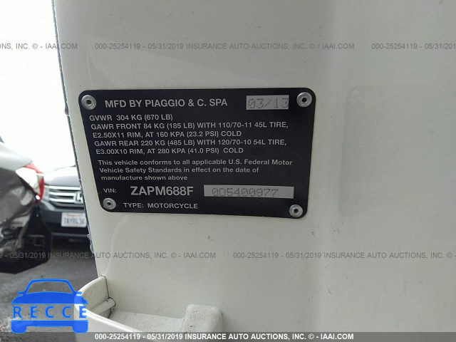 2013 VESPA LX 150IE ZAPM688F0D5400977 image 9