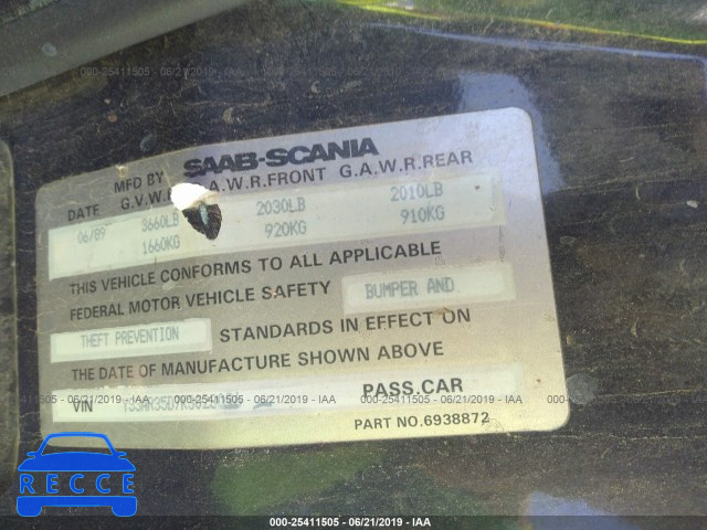 1989 SAAB 900 YS3AR35D7K3023096 image 8