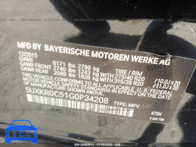 2016 BMW X5 XDRIVE35I 5UXKR0C51G0P34208 image 8