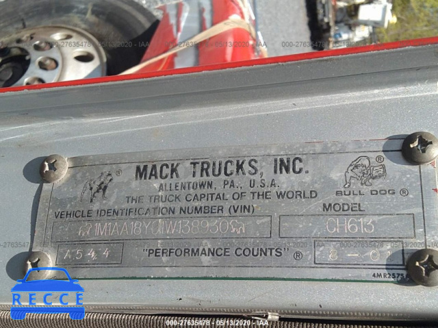 2001 MACK CH613 CH600 1M1AA18Y91W138930 image 8