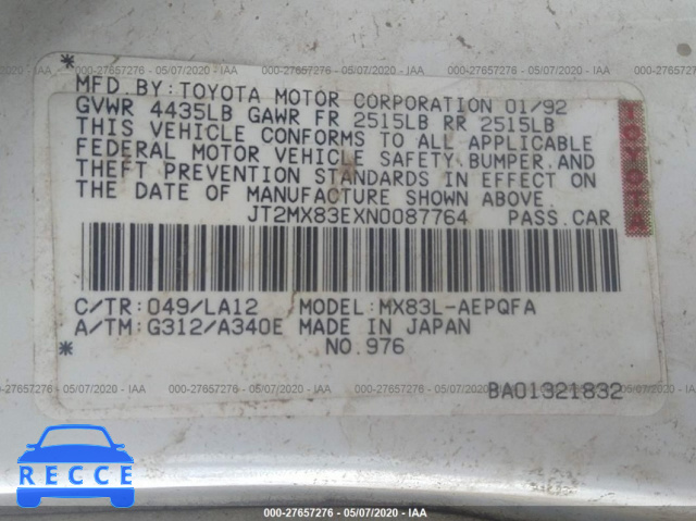 1992 TOYOTA CRESSIDA LUXURY JT2MX83EXN0087764 image 8