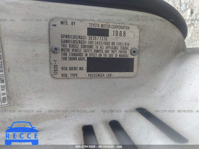 1988 TOYOTA MR2 T-BAR YV4952CZ0B1605368 image 8