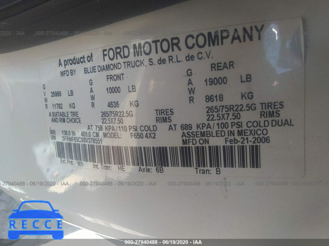 2006 FORD F650 SUPER DUTY 4A4AR4AUXEE024490 image 8