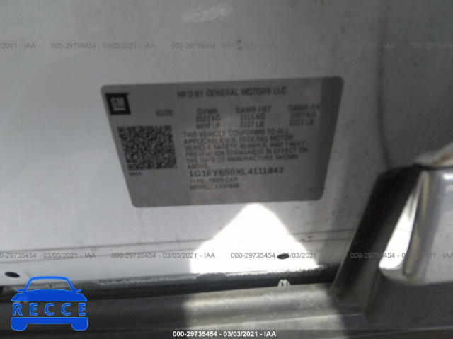 2020 CHEVROLET BOLT EV LT 1G1FY6S0XL4111843 image 8